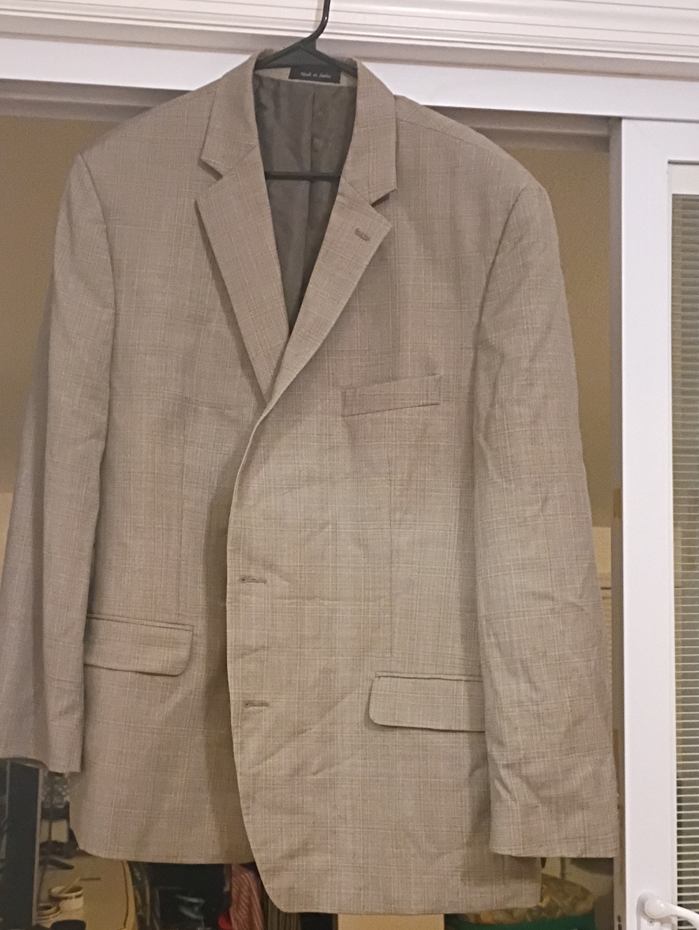 Men's Macy's Michael kors Beige Plaid Blazer - Classic Tailored Style